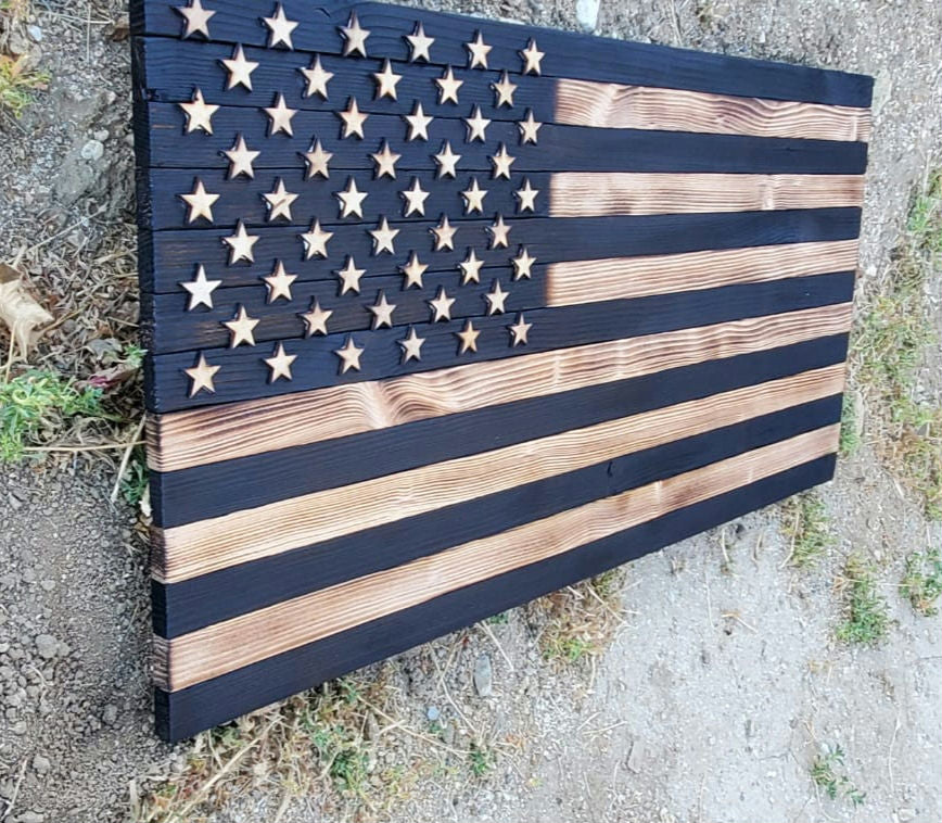 Rustic wood design – The Thin Line Flags, LLC